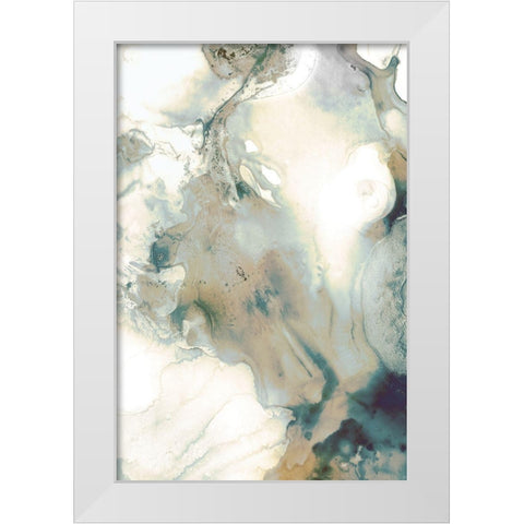 Mint Bubbles IV Neutral Version White Modern Wood Framed Art Print by PI Studio
