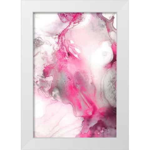 Mint Bubbles IV Blush Version White Modern Wood Framed Art Print by PI Studio