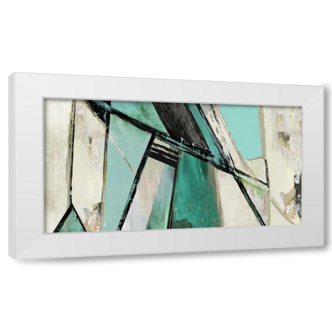 Warm Geometric I - Teal Version White Modern Wood Framed Art Print by PI Studio