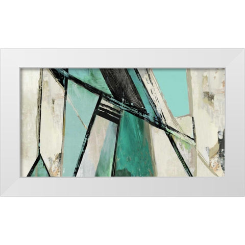 Warm Geometric I - Teal Version White Modern Wood Framed Art Print by PI Studio