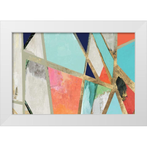 Cool Geometric White Modern Wood Framed Art Print by PI Studio