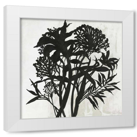 Black Foliage White Modern Wood Framed Art Print by PI Studio