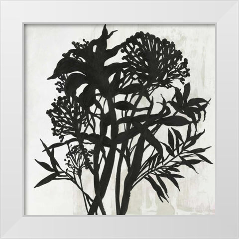 Black Foliage White Modern Wood Framed Art Print by PI Studio