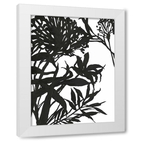 Monochrome Foliage I White Modern Wood Framed Art Print by PI Studio