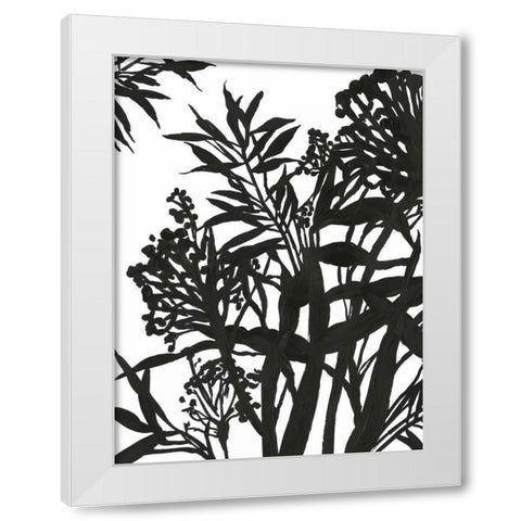 Monochrome Foliage II White Modern Wood Framed Art Print by PI Studio
