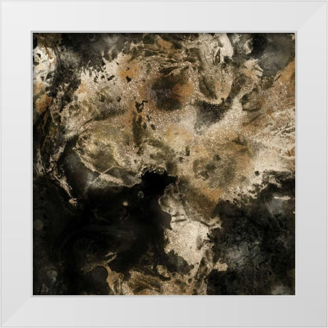 Gold Marbled Abstract I White Modern Wood Framed Art Print by PI Studio