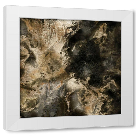 Gold Marbled Abstract III White Modern Wood Framed Art Print by PI Studio
