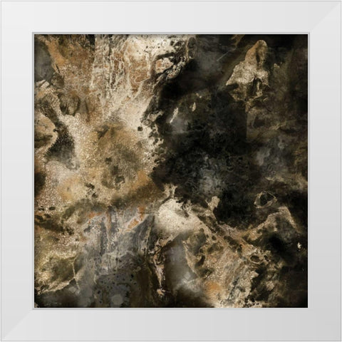 Gold Marbled Abstract III White Modern Wood Framed Art Print by PI Studio