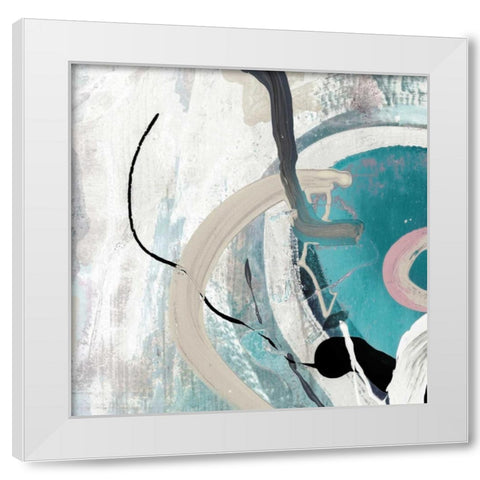 Tangled II Teal Version White Modern Wood Framed Art Print by PI Studio