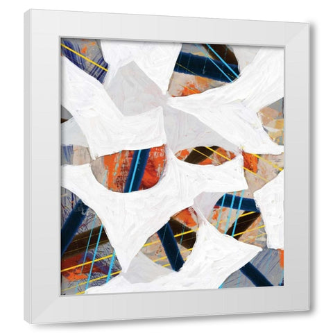 Cube Leaves I White Modern Wood Framed Art Print by PI Studio