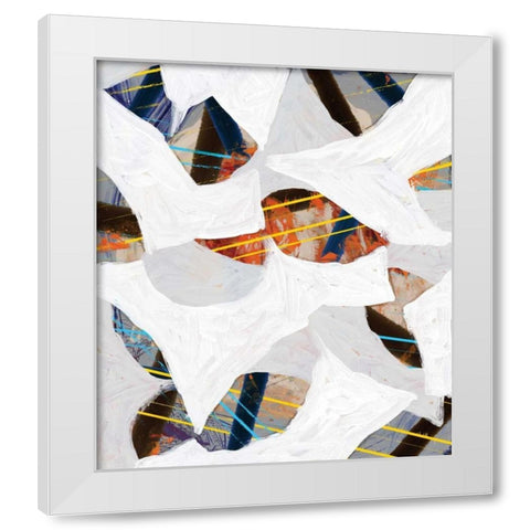 Cube Leaves II White Modern Wood Framed Art Print by PI Studio