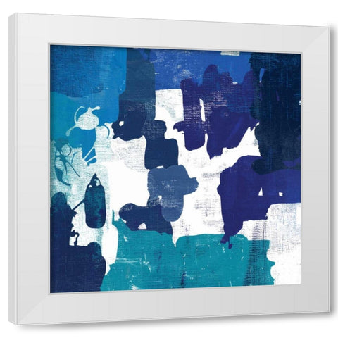 Block Paint I Blue Version White Modern Wood Framed Art Print by PI Studio