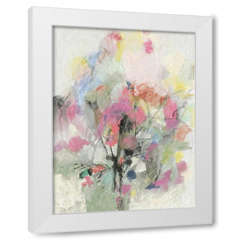 Pastel Floral I White Modern Wood Framed Art Print by PI Studio