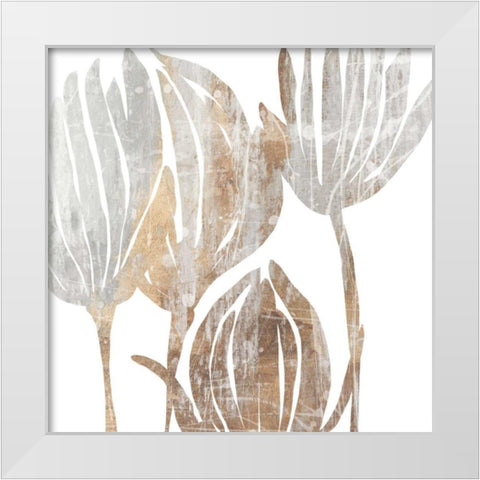 Marble Foliage III White Modern Wood Framed Art Print by PI Studio