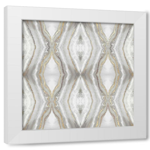 Neutral Kaleidoscope I White Modern Wood Framed Art Print by PI Studio