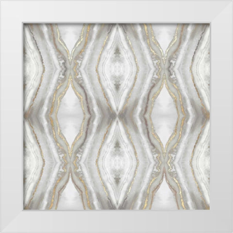 Neutral Kaleidoscope I White Modern Wood Framed Art Print by PI Studio