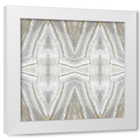 Neutral Kaleidoscope II White Modern Wood Framed Art Print by PI Studio