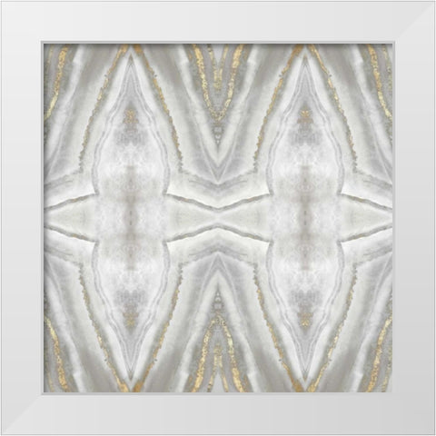 Neutral Kaleidoscope II White Modern Wood Framed Art Print by PI Studio