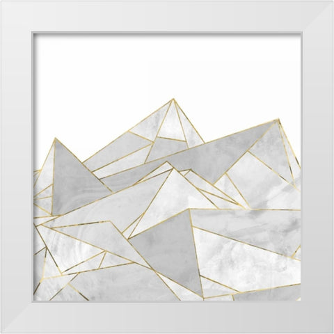 Marbled Geo Mountains I White Modern Wood Framed Art Print by PI Studio