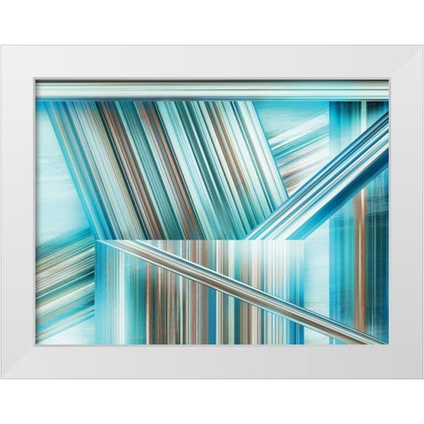 Glitchy II White Modern Wood Framed Art Print by PI Studio