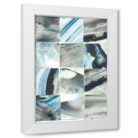 Teal Slate II White Modern Wood Framed Art Print by PI Studio