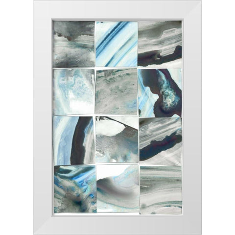 Teal Slate II White Modern Wood Framed Art Print by PI Studio