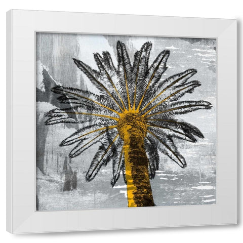 Palm Leaves White Modern Wood Framed Art Print by PI Studio
