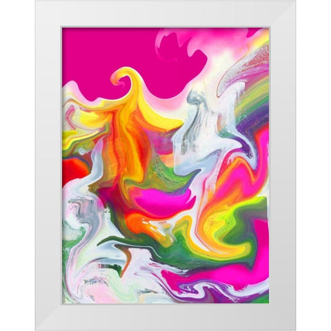 Liquified II White Modern Wood Framed Art Print by PI Studio