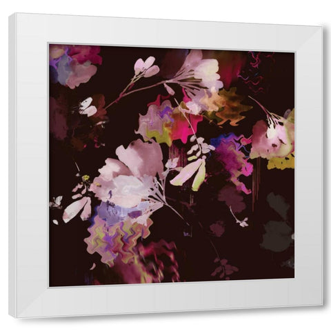 Glitchy Floral IV White Modern Wood Framed Art Print by PI Studio