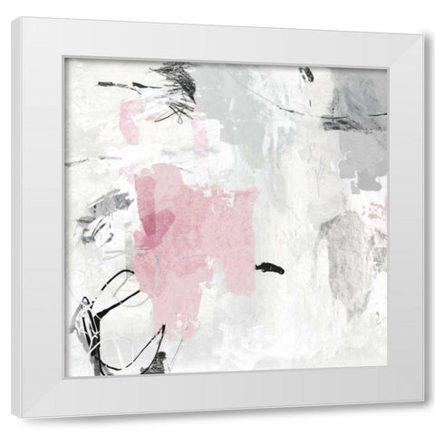 Gray Pink II White Modern Wood Framed Art Print by PI Studio