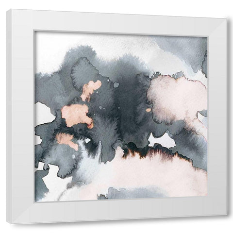 Black Peach White Modern Wood Framed Art Print by PI Studio