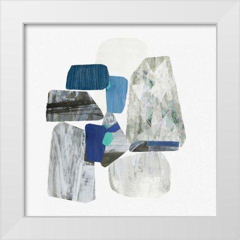 Stone I White Modern Wood Framed Art Print by PI Studio