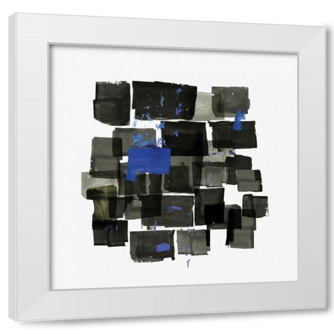Black Tiles White Modern Wood Framed Art Print by PI Studio