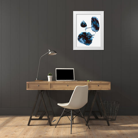 Blue Stone I White Modern Wood Framed Art Print by PI Studio