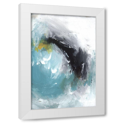 Aquamarine I White Modern Wood Framed Art Print by PI Studio