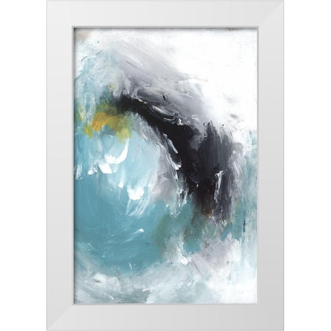 Aquamarine I White Modern Wood Framed Art Print by PI Studio