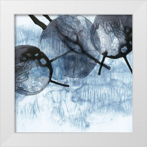 Dripping Circles III White Modern Wood Framed Art Print by PI Studio