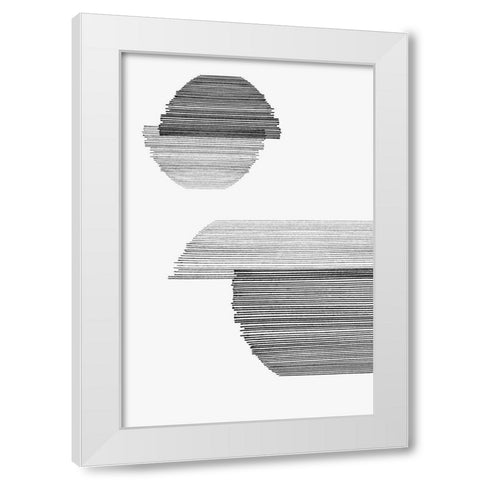 Gray on Gray I White Modern Wood Framed Art Print by PI Studio