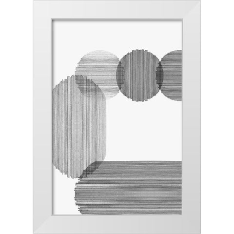 Gray on Gray II White Modern Wood Framed Art Print by PI Studio