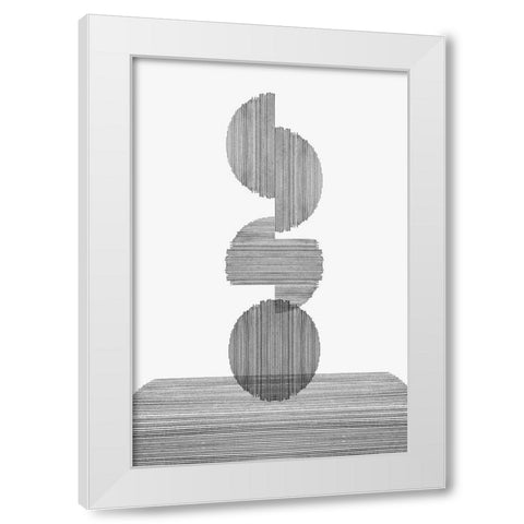 Gray on Gray III White Modern Wood Framed Art Print by PI Studio