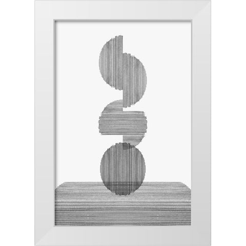 Gray on Gray III White Modern Wood Framed Art Print by PI Studio