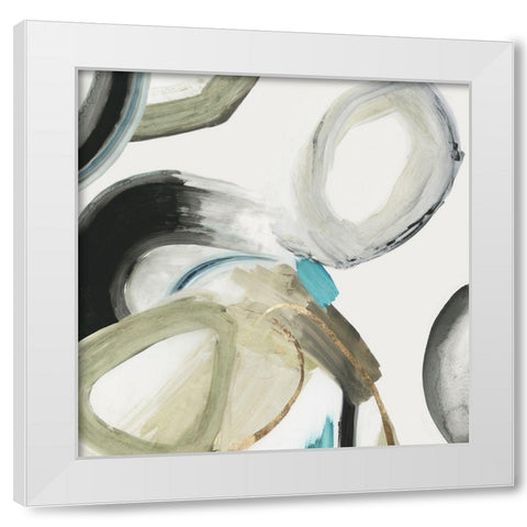 Rings and Lines I White Modern Wood Framed Art Print by PI Studio