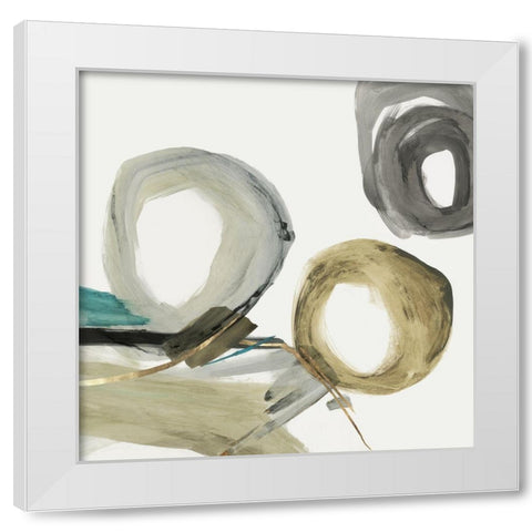 Rings and Lines II White Modern Wood Framed Art Print by PI Studio