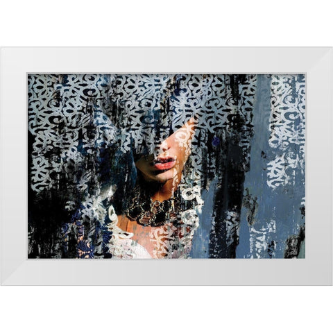 Lace Face  White Modern Wood Framed Art Print by PI Studio