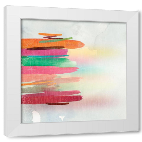 Color in the Lines II White Modern Wood Framed Art Print by PI Studio