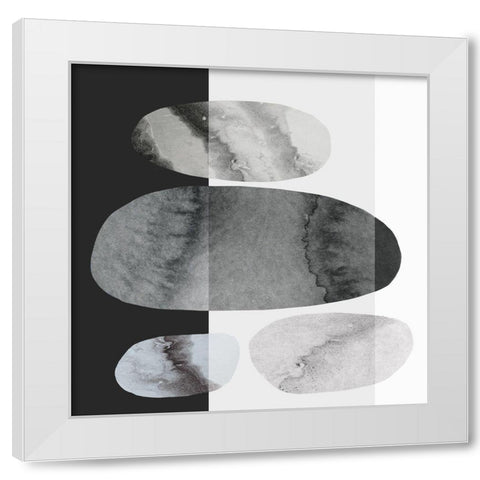 Stone Age I White Modern Wood Framed Art Print by PI Studio