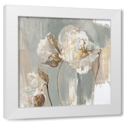 Golden Tulip White Modern Wood Framed Art Print by K, Ella