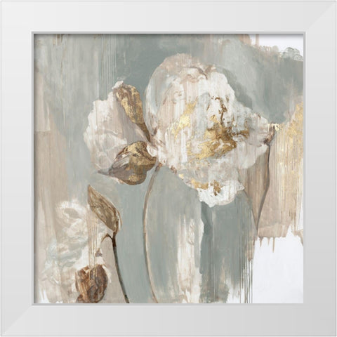 Golden Tulip White Modern Wood Framed Art Print by K, Ella