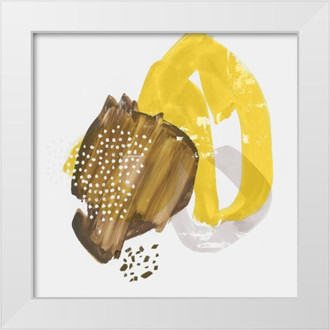 Painted Yellow I White Modern Wood Framed Art Print by PI Studio