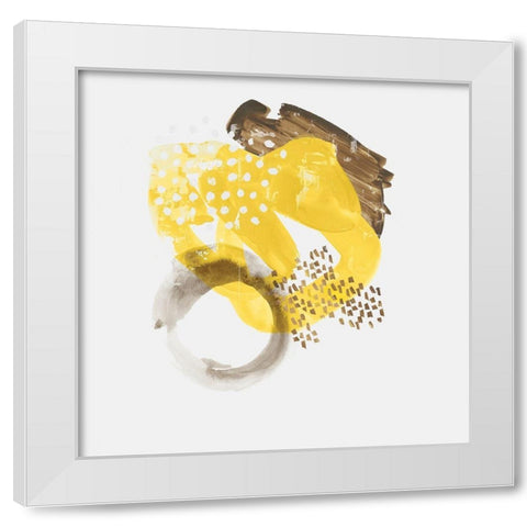 Painted Yellow II White Modern Wood Framed Art Print by PI Studio
